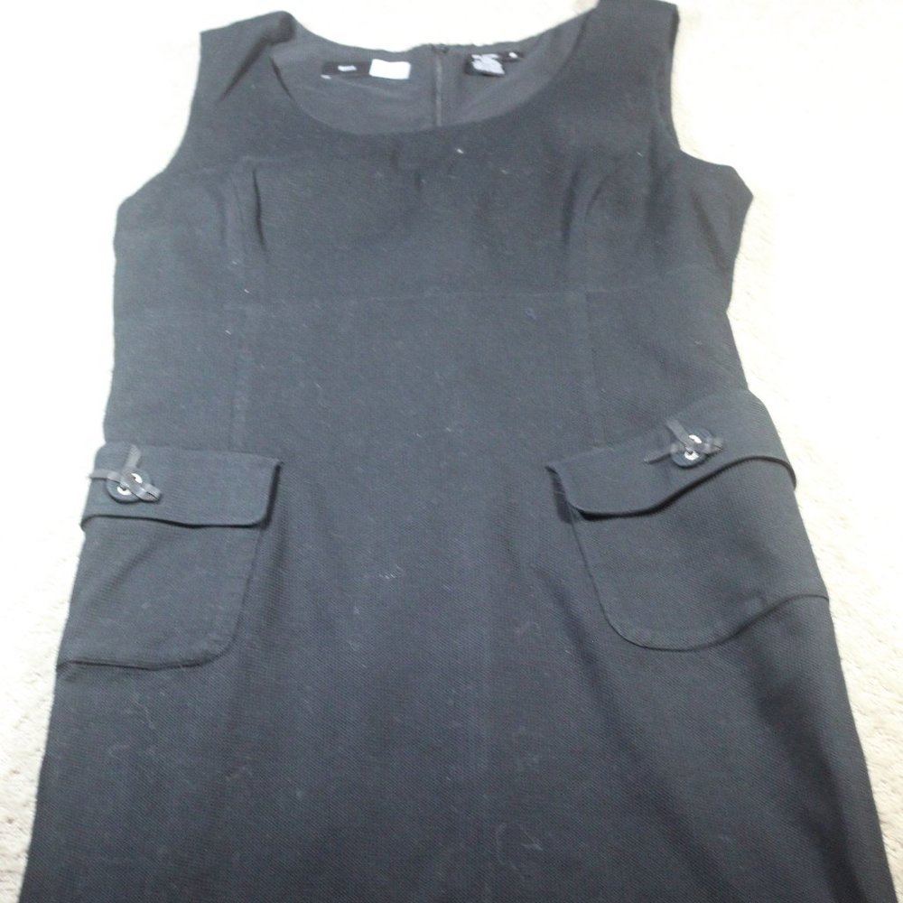 Classic! Saks Fifth Avenue Sport Size 6 Classic Black Poplin Dress